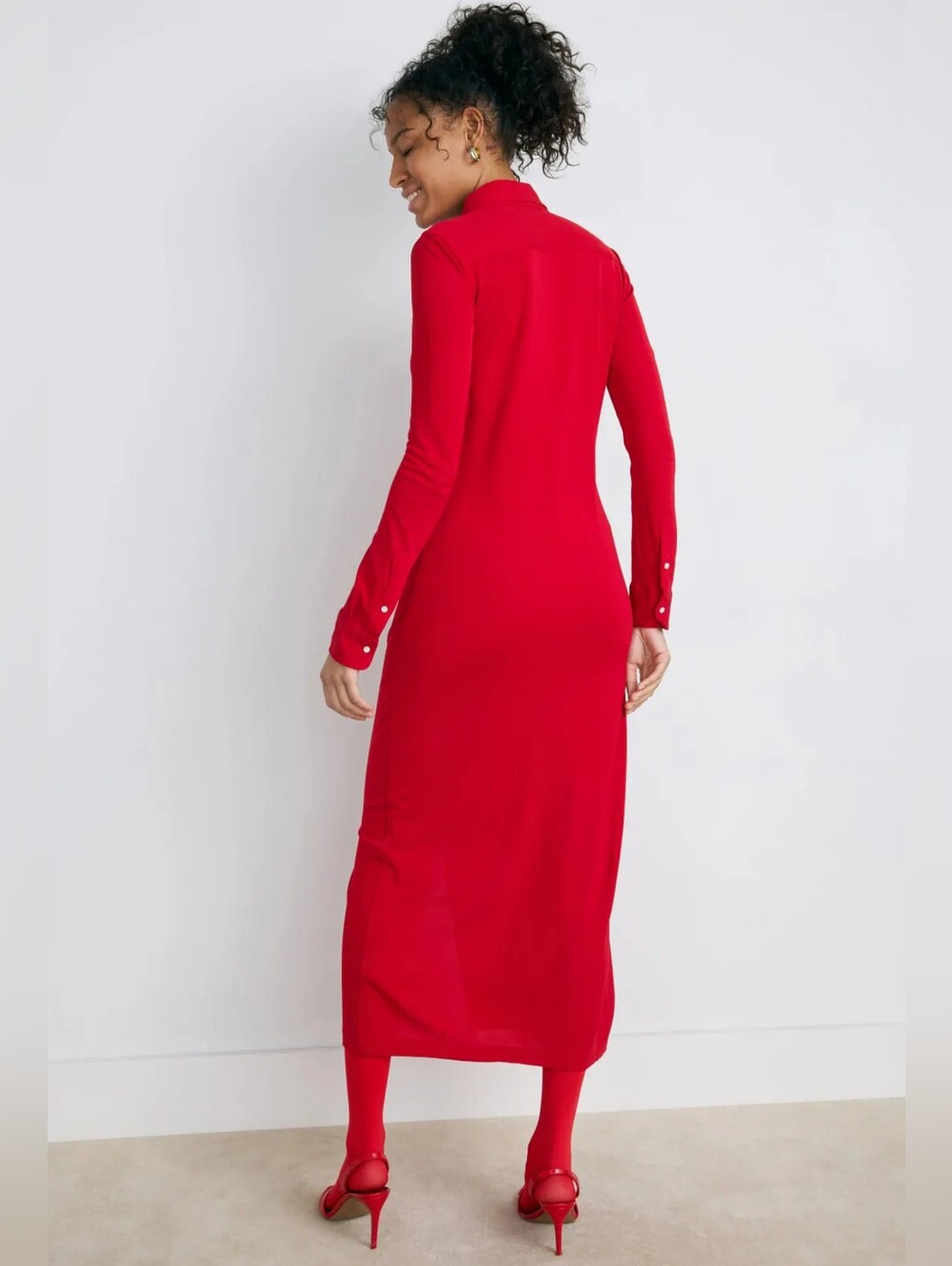 Polo by Ralph Lauren Collared Long Sleeve Shirt Dress Women Size M - Picture 3 of 10